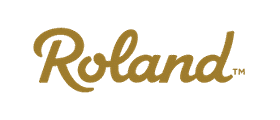 Elegant Gold Roland Logo Symbolizing Luxury and Creativity Elegant gold Roland logo, reflecting luxury, creativity, and artistic craftsmanship on a white background.