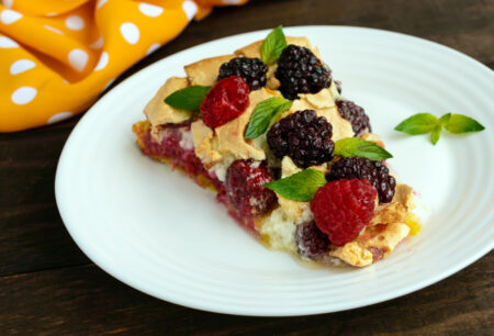 Piece Of The Pie (tart) With Fresh Blackberries And Raspberries