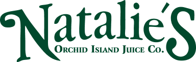 Natalie’s Orchid Island Juice Co. logo: elegant green typography highlighting natural, artisanal juice products.