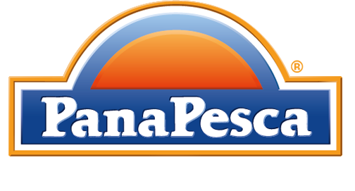 PanaPesca logo: vibrant seafood brand with a sun and ocean-inspired design.
